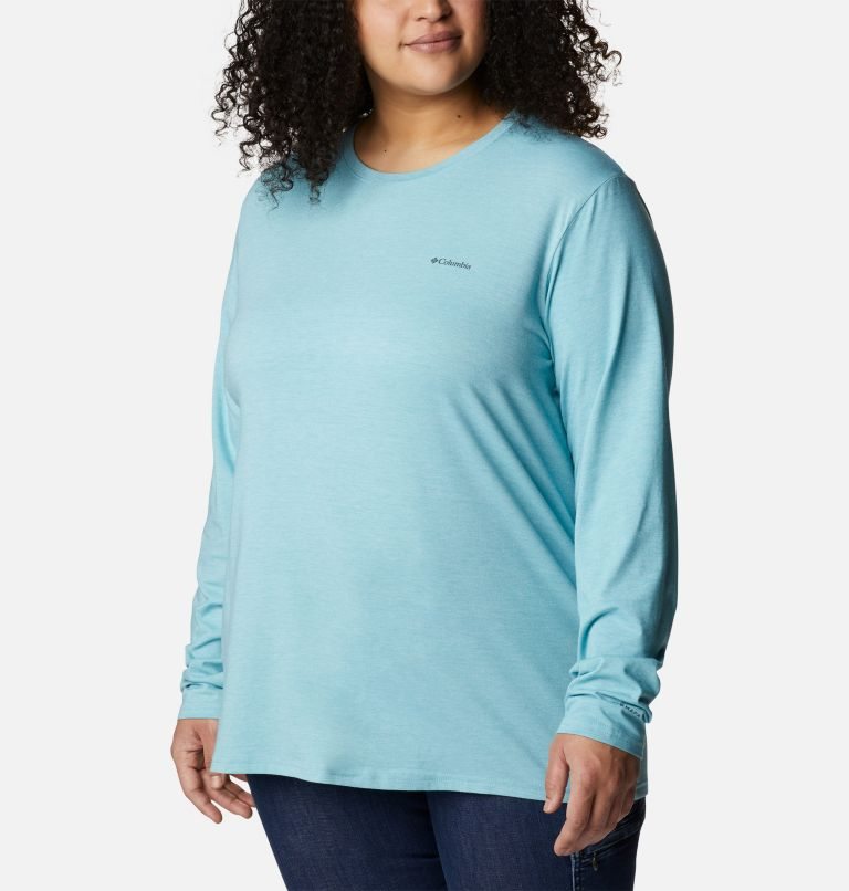 Women's Columbia Sun Trek Long Sleeve T Shirts Turquoise | Plus Size CA-SA685